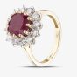 9ct Yellow Gold 3.95ct Ruby & 1.00ct Lab Grown Diamond Halo Ring LGR47396-RD
