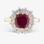 9ct Yellow Gold 3.95ct Ruby & 1.00ct Lab Grown Diamond Halo Ring LGR47396-RD