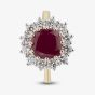 9ct Yellow Gold 3.95ct Ruby & 1.00ct Lab Grown Diamond Halo Ring LGR47396-RD