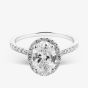 9ct White Gold 2.40ct Oval Cut Lab Grown Diamond Halo Ring LGR43490-240SF