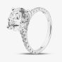 9ct White Gold Certified 4.50ct Lab Grown Diamond Shoulder Set Solitaire Ring LGR43483-450SF