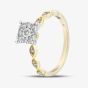 9ct Yellow Cold 0.25ct Lab Grown Diamond Square Cluster Ring THR48680-25 (YG)