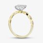 9ct Yellow Cold 0.25ct Lab Grown Diamond Square Cluster Ring THR48680-25 (YG)