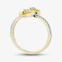 9ct Yellow Gold 0.15ct Lab Grown Diamond Double Heart Twist Ring THR35041-15D (YG)