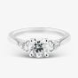 9ct White Gold 1.30ct Certificated Round Cut Lab Grown Diamond Trilogy Ring LGR44664-130SF (WG) (CERT)