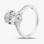 9ct White Gold 3.50ct Certificated Oval Cut Lab Grown Diamond Shoulder Set Solitaire Ring LGR46906-350SF (WG)(CERT)