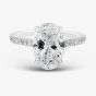9ct White Gold 3.50ct Certificated Oval Cut Lab Grown Diamond Shoulder Set Solitaire Ring LGR46906-350SF (WG)(CERT)