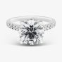 9ct White Gold 4.50ct Certificated Round Cut Lab Grown Diamond Shoulder Set Solitaire Ring LGR46907-450SF (WG)(CERT)