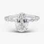 9ct White Gold 3.50ct Certificated Oval Cut Lab Grown Diamond Shoulder Set Solitaire Ring LGR47719-350 (WG)(CERT)
