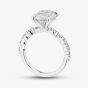 9ct White Gold 3.50ct Certificated Oval Cut Lab Grown Diamond Shoulder Set Solitaire Ring LGR47719-350 (WG)(CERT)
