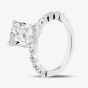 9ct White Gold 3.50ct Certificated Radiant Cut Lab Grown Diamond Shoulder Set Solitaire Ring LGR47397-350NEW (WG)(CERT)