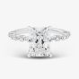 9ct White Gold 3.50ct Certificated Radiant Cut Lab Grown Diamond Shoulder Set Solitaire Ring LGR47397-350NEW (WG)(CERT)