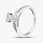 9ct White Gold 1.10ct Certificated Radiant Cut Lab Grown Diamond Shoulder Set Solitaire Ring LGR48856-110RN (WG)(CERT)