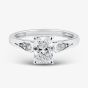 9ct White Gold 1.10ct Certificated Radiant Cut Lab Grown Diamond Shoulder Set Solitaire Ring LGR48856-110RN (WG)(CERT)