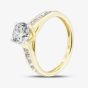 9ct Yellow Gold 1.35ct Certificated Round Cut Lab Grown Diamond Shoulder Set Solitaire Ring LGR48715-135 (YG)(CERT)