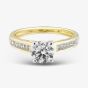 9ct Yellow Gold 1.35ct Certificated Round Cut Lab Grown Diamond Shoulder Set Solitaire Ring LGR48715-135 (YG)(CERT)