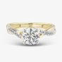 9ct Yellow Gold 1.10ct Certificated Round Cut Lab Grown Diamond Shoulder Set Solitaire Ring LGR48711-110 (YG)(CERT)
