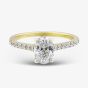 9ct Yellow Gold 1.20ct Certificated Oval Cut Lab Grown Diamond Shoulder Set Solitaire Ring LGR35520-120SF (YG)(CERT)