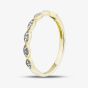 9ct Yellow Gold 0.10ct Certificated Round Cut Lab Grown Diamond Shaped Half Eternity Ring LGR48746-B