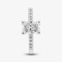 9ct White Gold 1.20ct Certificated Radiant Cut Lab Grown Diamond Shoulder Set Solitaire Ring LGR50744-120