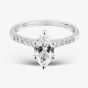 9ct White Gold 1.20ct Certificated Marquise Cut Lab Grown Diamond Shoulder Set Solitaire Ring LGR50732-120
