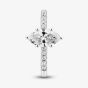 9ct White Gold 1.20ct Certificated Marquise Cut Lab Grown Diamond Shoulder Set Solitaire Ring LGR50732-120