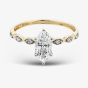 9ct Yellow Gold 1.10ct Certificated Marquise Cut Lab Grown Diamond Shoulder Set Solitaire Ring LGR48744-110