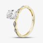 9ct Yellow Gold 1.10ct Certificated Oval Cut Lab Grown Diamond Shoulder Set Solitaire Ring LGR48743-110