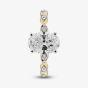 9ct Yellow Gold 1.10ct Certificated Oval Cut Lab Grown Diamond Shoulder Set Solitaire Ring LGR48743-110