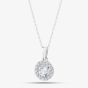 9ct White Gold Certified Lab Grown 0.60ct Brilliant Cut Diamond Halo Pendant Necklace LGP3125-60 (WG)