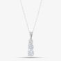 9ct White Gold Certified Lab Grown 1.00ct Brilliant Cut Diamond Three Stone Pendant Necklace LGP35531-100 (WG)