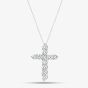 9ct White Gold 1.00ct Lab Grown Diamond Cross Necklace LGP40662-100 (WG)