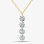 9ct Yellow Gold 1.00ct Lab Grown Diamond Four Drop Pendant Necklace LGN47032-100