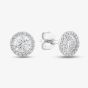 9ct White Gold Certified Lab Grown 1.10ct Brilliant Cut Diamond Halo Stud Earrings LGE2038-110 (WG)