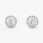 9ct White Gold Certified Lab Grown 1.10ct Brilliant Cut Diamond Halo Stud Earrings LGE2038-110 (WG)