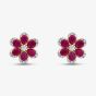 9ct Yellow Gold Certified 0.25ct Lab Grown Diamond & 3.00ct Ruby Flower Stud Earrings LGE46343-RD