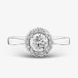 18ct White Gold Lab Grown 0.92ct Brilliant Cut Diamond Halo Ring 078SS-W001