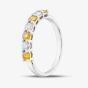 18ct White Gold Lab Grown 0.64ct White & Yellow Diamond Half Eternity Ring 06WQN-W001