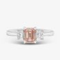 18ct White Gold Lab Grown 1.46ct Pink & White Diamond Trilogy Ring 088PV-W001