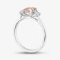 18ct White Gold Lab Grown 1.46ct Pink & White Diamond Trilogy Ring 088PV-W001