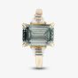 18ct Gold Certified 3.82ct Green Emerald Cut Lab Grown Diamond Trilogy Ring PO6877-3SEC07