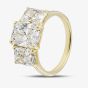 18ct Yellow Gold 5.09ct Certificated Radiant Cut Lab Grown Diamond Three Stone Ring U3804