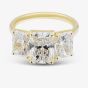 18ct Yellow Gold 5.09ct Certificated Radiant Cut Lab Grown Diamond Three Stone Ring U3804