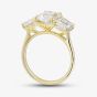 18ct Yellow Gold 5.09ct Certificated Radiant Cut Lab Grown Diamond Three Stone Ring U3804