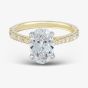 18ct Yellow Gold Certificated 2.25ct Lab Grown Oval Cut Diamond Shoulder Set Solitaire Ring U3439
