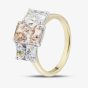 18ct Yellow Gold 4.59ct Certificated Pink & White Radiant Cut Lab Grown Diamond Three Stone Ring U3800