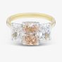 18ct Yellow Gold 4.59ct Certificated Pink & White Radiant Cut Lab Grown Diamond Three Stone Ring U3800