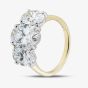18ct Yellow Gold 5.02ct Certificated Radiant Cut Lab Grown Diamond Three Stone Ring U3808