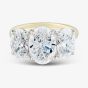 18ct Yellow Gold 5.02ct Certificated Radiant Cut Lab Grown Diamond Three Stone Ring U3808