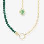 THOMAS SABO Gold Plated Member Charm Green Bead Necklace KE2190-140-6-L37V